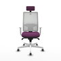PIQUERAS Y CRESPO Silla de oficina Horna con mecanismo Sincro, Morado y Blanco