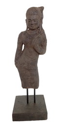 DKD Home Decor Figura de Deidad Javanesa en Cemento Acabado A
