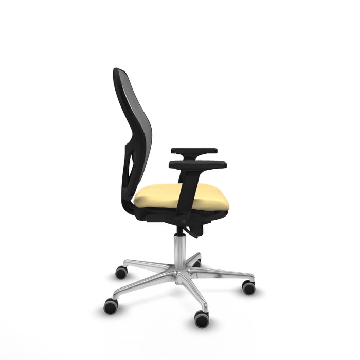 PIQUERAS Y CRESPO Silla de oficina Jorquera con mecanismo Sincro, Similpiel Crema y malla Gris