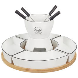 Cook Concept Fondue Bistrot para 4 personas con 4 pinchos, 4 bols y bandeja de bambú