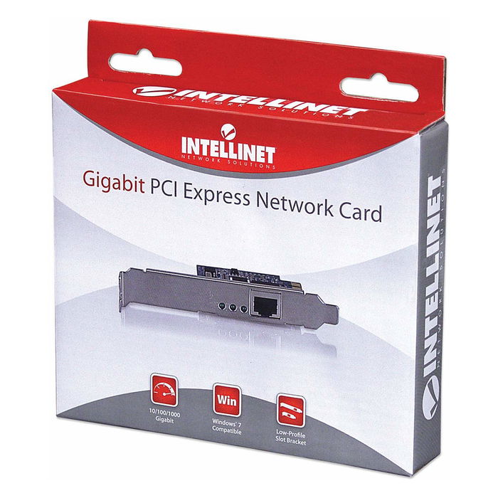 Intellinet Tarjeta de Red Gigabit PCI Express - Tarjeta Interna Ethernet RJ45 10/100/1000 Mbps, Full Duplex, para PC, Compatible con Windows, Incluye Manual