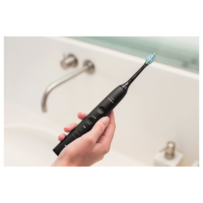 Philips HX9914/57 Sonicare DiamondClean 9000 Cepillo dental sónico recargable, Negro y Blanco, 5 modos, 2 cabezales