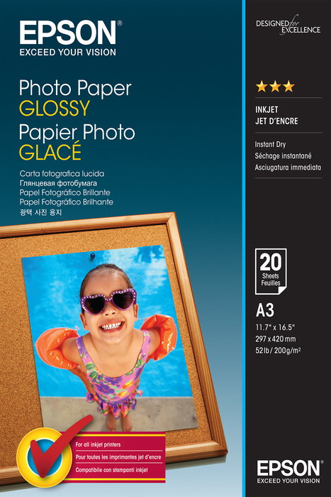 Epson Papel Photo Glossy A3 20 hojas 200 grs Epson Papel Photo Glossy A3 20 hojas 200 grs