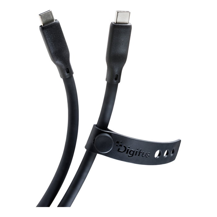 Digitus Cable USB 4.0 Tipo C a Tipo C de Silicona 1,5m Negro