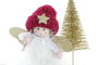 DKD Home Decor Figura Navidad Fantasia Hada Trineo Blanco Burdeos Dorado 5 x 14 x 14 cm (12 Unidades)