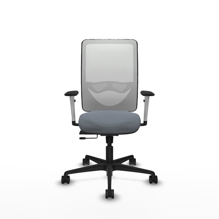PIQUERAS Y CRESPO Silla de oficina Zulema Gris y Blanca con mecanismo Sincro/Traslack