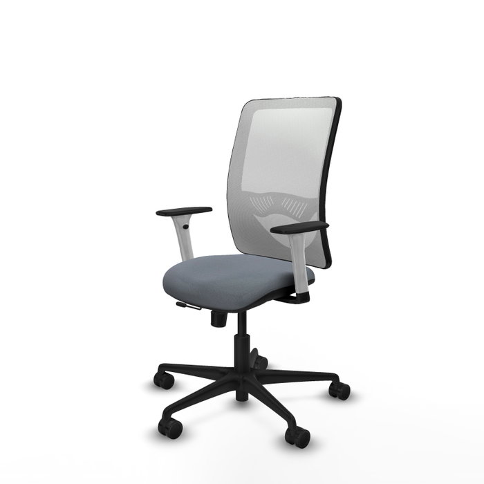 PIQUERAS Y CRESPO Silla de oficina Zulema Gris y Blanca con mecanismo Sincro/Traslack
