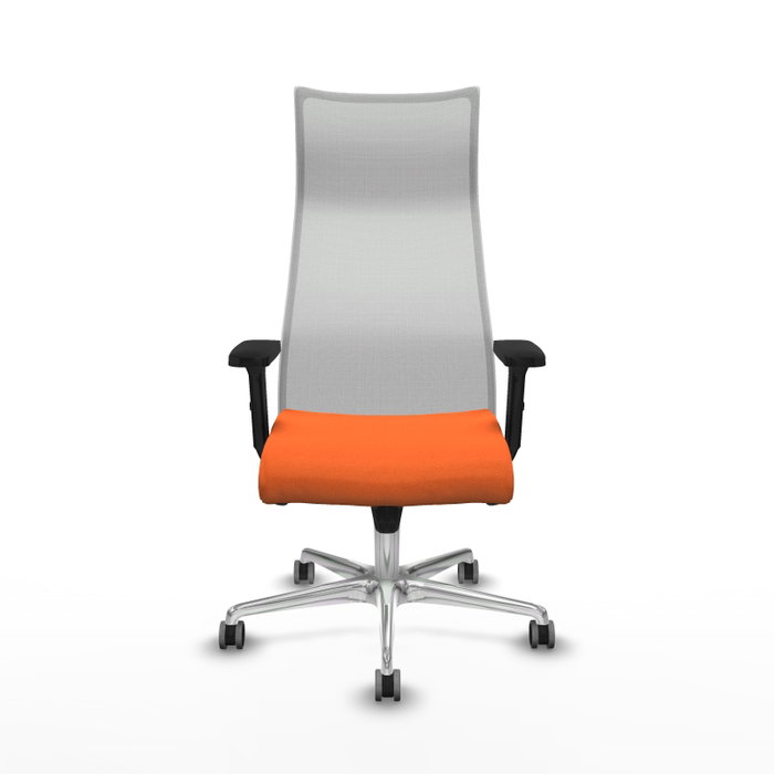 PIQUERAS Y CRESPO Sillón Albacete Naranja y Blanco con Mecanismo Sincro y Base de Aluminio PIQUERAS Y CRESPO Sillón Albacete Naranja y Blanco con Mecanismo Sincro y Base de Aluminio