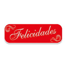 Etiquetas Regalo Adh. Holograficas Rollo 250 Uds. 45X15 Felicidades Rojo