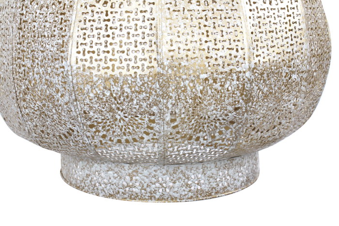 DKD Home Decor Lámpara Techo Casablanca Arabe Blanco Dorado Metal 40 x 55 x 40 cm