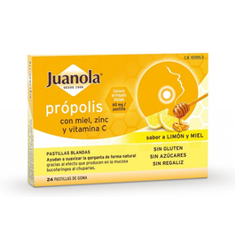 Juanola Propolis Sabor Limon Miel Pastillas 24 Unidades