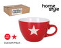 Inde Jumbo 450Cc 'Star' - Taza Grande de 450 ml Roja, 11.3 x 7.8 x 14 cm (6 Unidades)