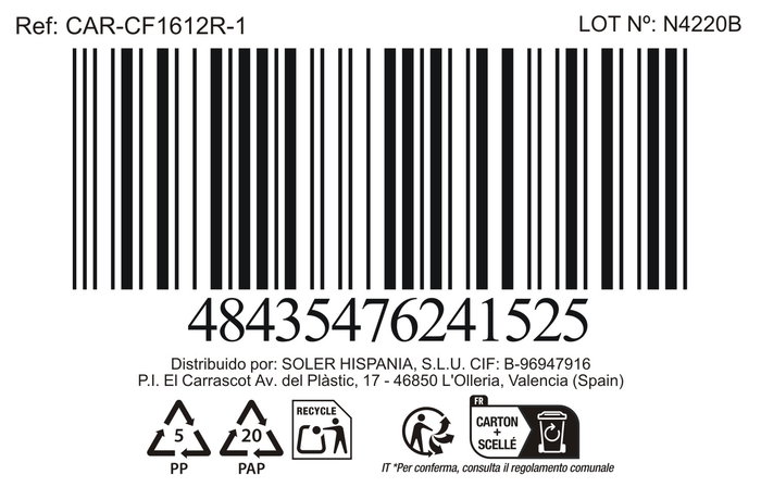 Inde Jumbo 450Cc 'Star' - Taza Grande de 450 ml Roja, 11.3 x 7.8 x 14 cm (6 Unidades)