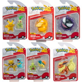 Jazwares Pack 6 Figuras Pokemon Batalla Ola PVC 5-8cm