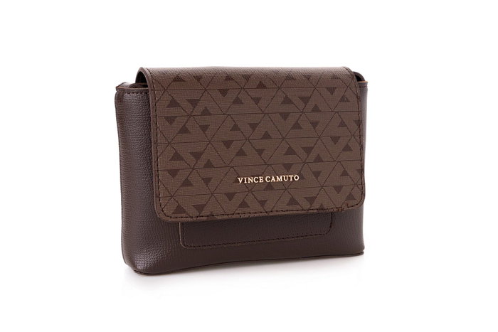 Vince Camuto Bolso Cruzado Matera Monogrammed Marrón Piel de Polivinilo