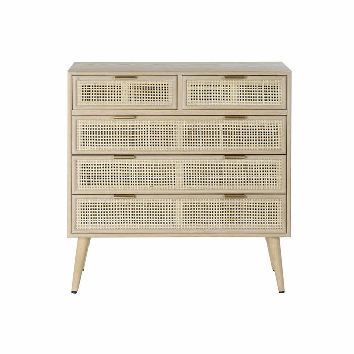 DKD Home Decor Cómoda Rejilla Natural de 5 Cajones