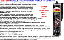 Pattex Adhesivo Montaje PL-Premium 460 ml