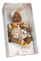Muñecas Arias Muñeca Elegance 45 cm, muñeca de trapo mulato con vestido y pelo de lana aran mostaza, para niñas a partir de 3 años