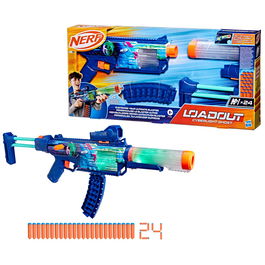 Hasbro Nerf Load Out Cyberlight Ghost G1824 Lanzador Personalizable con Luces LED y Accesorios Intercambiables