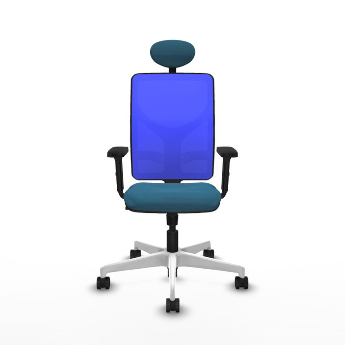 PIQUERAS Y CRESPO Silla de oficina Motilla con mecanismo Sincro, Verde petróleo y Azul