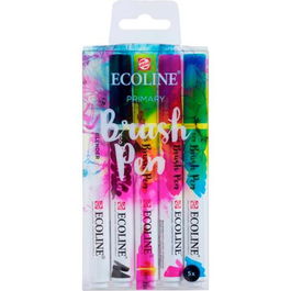 Talens Ecoline Set 5 Rotuladores Brush Pen Primario Punta Pincel C-Surtidos Estuche 5 Ud