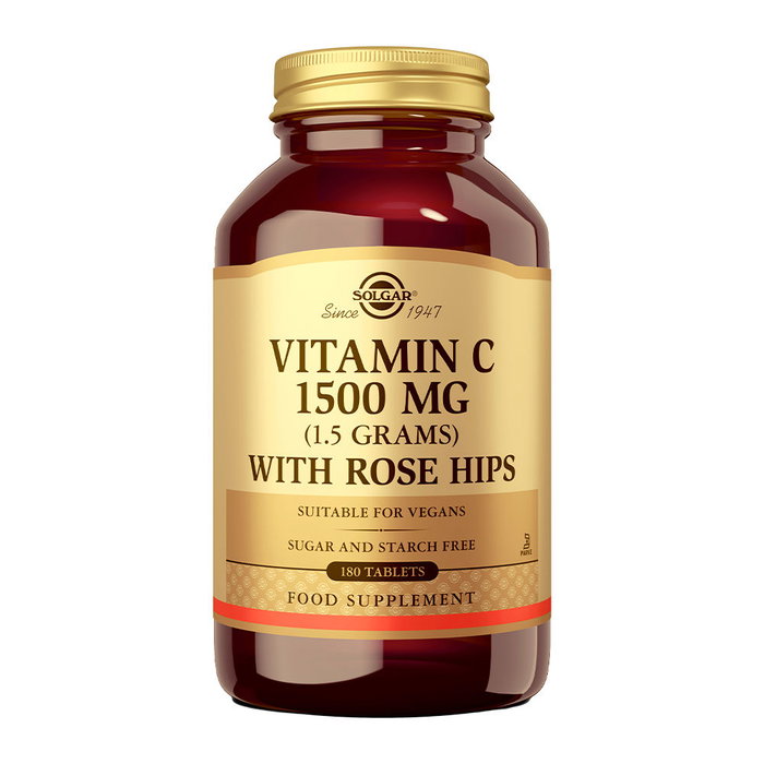 Solgar Rose Hips C Vitamina C 1500 mg 180 Comprimidos