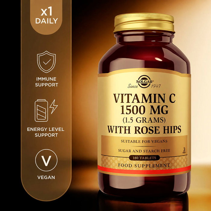 Solgar Rose Hips C Vitamina C 1500 mg 180 Comprimidos