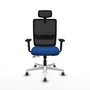 PIQUERAS Y CRESPO Silla de oficina Haches con mecanismo Sincro/Traslack Azul y Negro