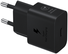 Samsung Adaptador Carga Rápida 25W EP-T2510 Negro, Universal USB-C con Tecnología GaN, Compacto, Compatible con Galaxy S10 5G, A80, A70