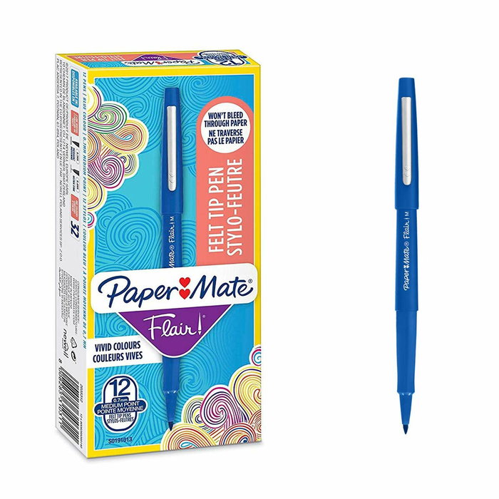 Paper Mate Flair Rotulador de punta de nylon 1,1 mm azul