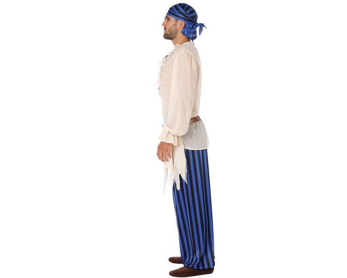 Disfraz Pirata Azul Hombre Adulto M-L - Corsario Bucanero