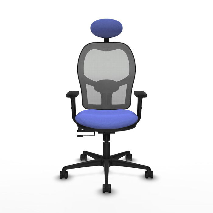 PIQUERAS Y CRESPO Silla de oficina Jorquera con mecanismo Sincro/Traslack, Azul claro y Gris