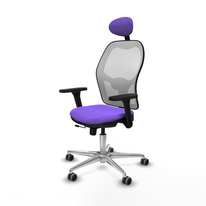 PIQUERAS Y CRESPO Silla de oficina Jorquera con mecanismo Sincro/Traslack, Lila y Blanco