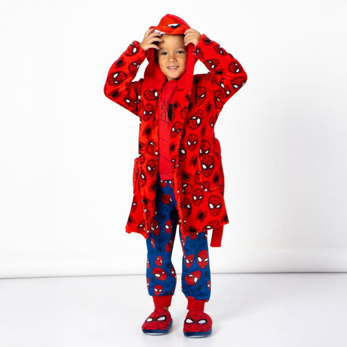 Cerdá Batín Coral Fleece con Aplicaciones Spiderman para 8 Años