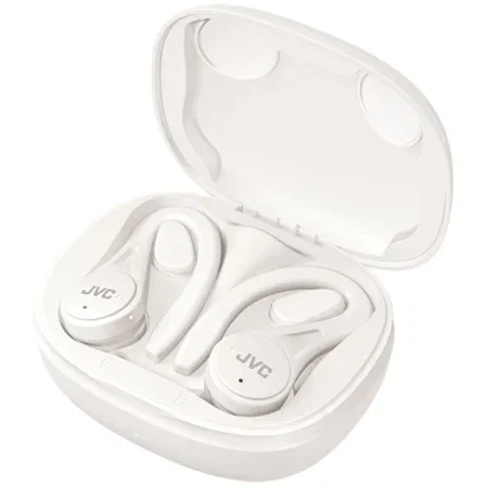 JVC HA-EC25T Auriculares True Wireless Deportivos Bluetooth, Resistencia IPX5, 30 Horas de Autonomía, Control Táctil, Color Blanco