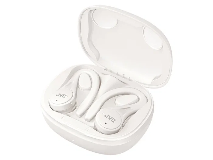 JVC HA-EC25T Auriculares Bluetooth Deportivos con Estuche de Carga, Blanco