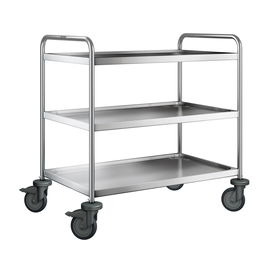 Carro de Servicio Inoxidable GALERIA, Dimensiones: 1000x650x950 mm, para Almacenaje y Transporte