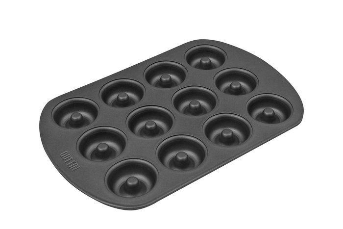 Quttin Molde Horno Rosquillas 12 Unidades 4.5 cm Diámetro Pieza y Molde Completo 27x18x2 cm (12 Unidades)