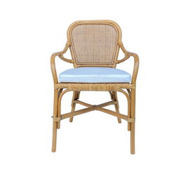 DKD Home Decor Silla Shabby Natural Blanco Bambu Ratan 62 x 86 x 55 cm