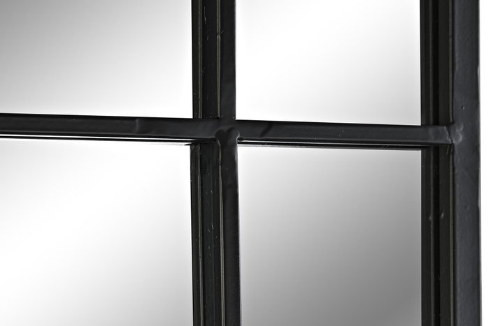 DKD Home Decor Espejo de Hierro y Cristal Negro 90x2x180