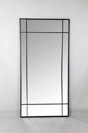 DKD Home Decor Espejo de Hierro y Cristal Negro 90x2x180
