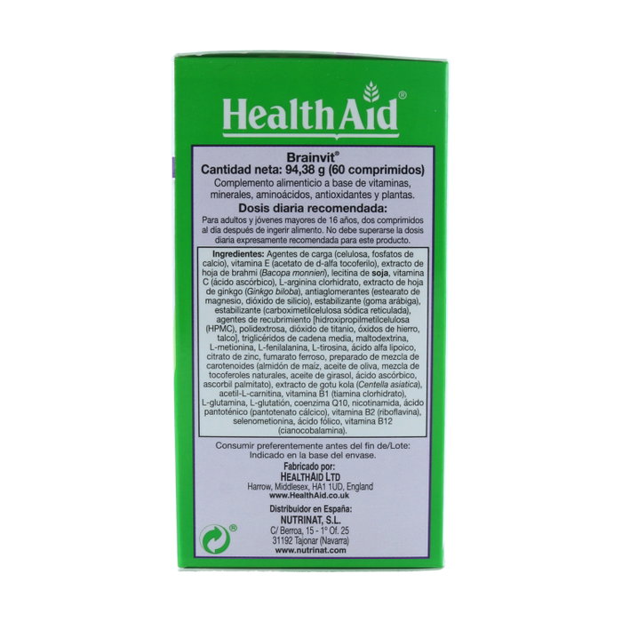 HEALTHAID Brainvit 60 comprimidos HEALTHAID Brainvit 60 comprimidos