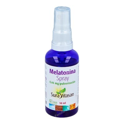Sura Vitasan Melatonina Spray 50ml - 0,88 mg por dosis - Ayuda a Conciliar el Sueño y Aliviar el Jet Lag Sura Vitasan Melatonina Spray 50ml - 0,88 mg por dosis - Ayuda a Conciliar el Sueño y Aliviar el Jet Lag