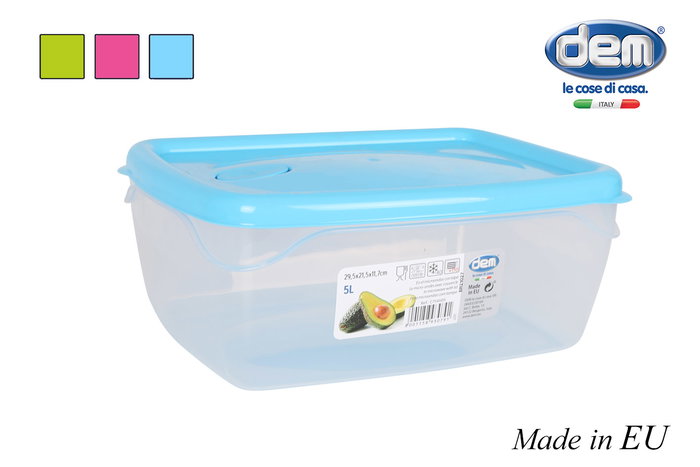 Dem Fiambrera Hermética Rectangular 5L Apta Microondas 29.5x21.5x11.7 cm (8 Unidades) Dem Fiambrera Hermética Rectangular 5L Apta Microondas 29.5x21.5x11.7 cm (8 Unidades)