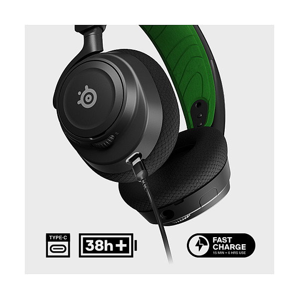 SteelSeries Arctis Nova 7X Auriculares Gaming Inalámbricos Diadema Negro y Verde