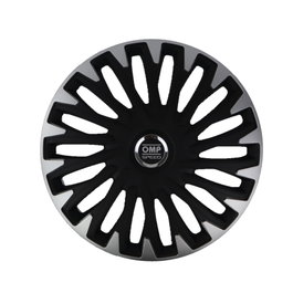 Omp OMPS07021312 Juego de 4 Tapacubos Stinger Negro-Plata 13 Pulgadas