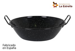 La Estrella Paellera Honda Bordonada 34 cm - Capacidad 6.3 L, Colección Jaspeada para Arroces (8 Unidades)
