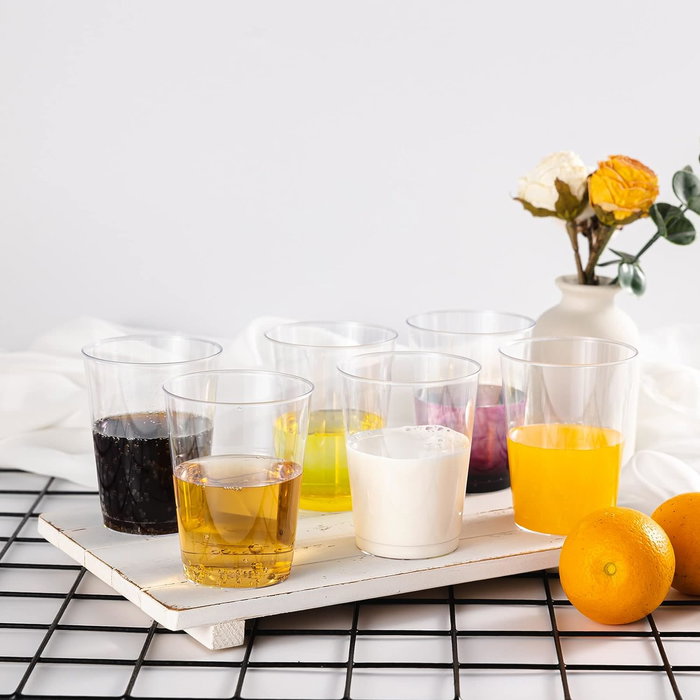 Algon Set 7 Vasos Plástico Transparente 300 ml (24 Unidades)