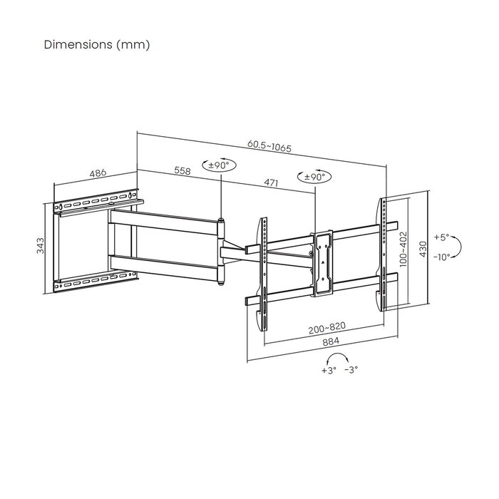 Aisens Soporte Pro Giratorio, Inclinable y Nivelable para TV/Monitor 43-80 pulgadas, Negro Aisens Soporte Pro Giratorio, Inclinable y Nivelable para TV/Monitor 43-80 pulgadas, Negro