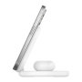 Belkin Base de Carga Inalámbrica 2 en 1 WIZ028VFWH Magnética Qi2 15W Plegable Blanca